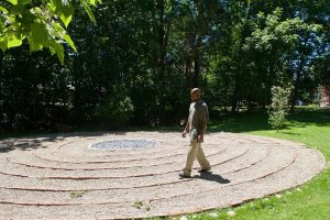 man walking a labyrinth, interfaith appreciation of pilgrimage